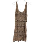 Solitaire  Ravi Khosla Tan Lace Boho Crochet Knee Length Coverup Dress Womens S Photo 7