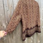 Leslie Fay Leslie day brown boho‎ king sleeve vintage top size 16 Photo 7