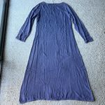 Modern Romantic Long Sleeve Rayon Sheath Dress Lagenlook Contemporary Minimalist Blue Size L Photo 3