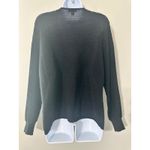 Vince Camuto Black Ribbed Knit V Neck Metallic Long Sleeve Sweater Top M Photo 4