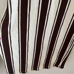 ZARA  Trafaluc Vertical Striped Dress Y2K V Neck Cream Brown Small Photo 4