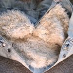 American Eagle Outfitters Faux Fur Collar Sherpa Lined Denim Jacket Size Large Photo 15