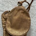 DKNY Vintage  Metallic Gold Leather Backpack Purse Drawstring Shoulder Bag Photo 5