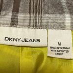 DKNY Brown Tan Plaid Checkered Double Breasted Long Sleeve Trench Coat Jacket M Size M Photo 3