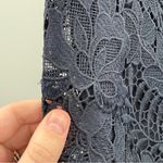 Ann Taylor Navy Blue Floral Lace Overlay Pencil Skirt Sz 2 Photo 5