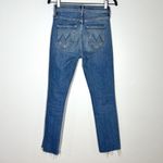 Mother Sz 25 The Mid Rise Dazzler Ankle Fray Jeans Riding The Cliffside Blue Photo 2