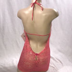 Escante Size Medium Lace Coral Lingerie Strap Dress & Matching Thong. New Photo 2