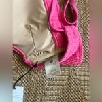 Shade & Shore Women's Pink Textured Cut Out Halter Bralette Bikini Top,Size L,NWT Photo 5