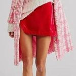 Free People  Annalise Velvet Mini Skirt In Pink Phenom Size 2 NWT.  BARBIE CORE Photo 0