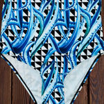 Unbranded Women’s Medium Blue White Geometric Print Off Photo 8