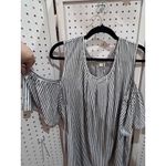 Max Studio Striped Cold Shoulder Top Plus Size 3X Black White Photo 2