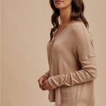 In Loom Women's Tan Henley Photo 5