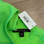 Black Halo NWT  Cooper Sheath Dress One Shoulder Neon Green Puff Sleeve Size 6 Photo 4