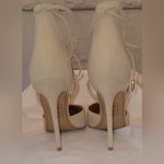 NIB Republic LA Nude Faux Suede Pointy Toed Ankle Lace Photo 1