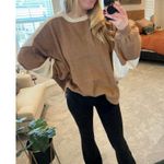 Free People  Uptown Colorblock Pullover in Camel Ivory Size X-Small Photo 8