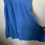Socialite Dress Open Back Mini Blue Solid Textured Casual Neutral Summer Sun Photo 2