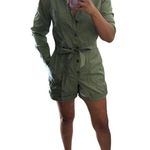 Gap olive green utility long sleeve jumpsuit size 2 preppy casual summer coastal Photo 7