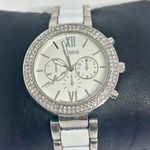 Vivani Two Tone Crystal Bezel Women’s Fashion Watch New Battery Silver Photo 0