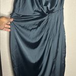Baltic Born NEW  Celia One Shoulder Midi Dress Midnight Size XL Bridal Satin Photo 6