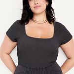 Old Navy Fitted Square-Neck T-Shirt in Textured Black Photo 0