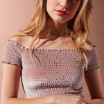 Urban Outfitters Light Before Dark Off-Shoulder Smocked Velvet Top Photo 1
