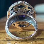 Moroccan Amethyst Sterling Silver Artistic Dragonfly Ring Size 6 Photo 4