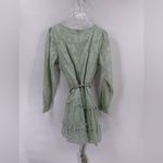 Roller Rabbit  Mint Green Mini Dress L Clermont Nori Silver‎ Tie Tassels Tiered Photo 3