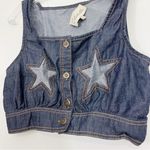 Cleobella  Denim Cropped Button Star Tank Size Small Photo 1
