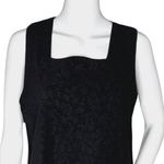 Christopher & Banks Dress Womens Small Black Pinafore Velvet Floral Minimalist Photo 3