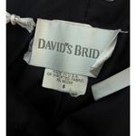 David's Bridal  Strapless Little Black Dress Satin A-Line Womens 8 Semi Formal Zip Photo 3