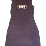 Divided Navy Blue Argyle Knit Sleeveless Dress Size Medium Purple Photo 0