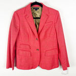 Lands' End LANDS’ END 100% Wool Plaid Lined Long Sleeves Double Button Blazer, Size 8P Photo 0