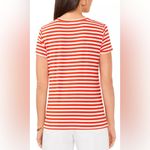 Vince Camuto Short Sleeve Crew Neck Stripe Tee in Tulip Red & White Plus Size 2X Photo 5