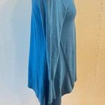 LOGO By Lori Goldstein  Blue Cotton Cashmere Asymmetrical Hem Sweater Size XXS Photo 3