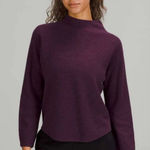 Lululemon Boxy Cotton-Blend Mockneck Sweater Heathered Vintage Plum Size XS/S Photo 0