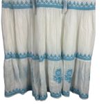 Soft Surroundings  Juniper Women's Embroidered Maxi Dress‎ White Blue Boho Small Photo 3