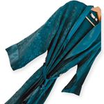 Victoria's Secret VICTORIA’S SECRET Vintage Gold Label Teal Green Long Satin Bathrobe Size M/L Photo 6