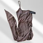 SheIn NWT  SXY One Shoulder Ruched Split Thigh Glitter Dress Photo 2