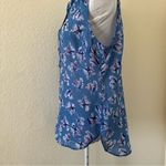 Attention Floral blue chiffon button top Size Large Photo 3