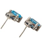 Vintage Judith Jack Sterling Earrings Natural Blue Topaz Triangle Hallmark Rare Photo 7