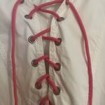 Free People White Jacket with Pink Laces Photo 6