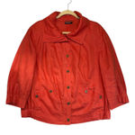 Bianca Orange Linen Collared Cropped Jacket Statement Bold Old Money Size XL Photo 0