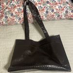 Brown crocodile print purse; no brand Photo 0