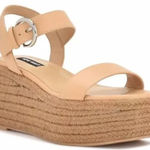 Nine West 7.5 Nillo 3 Espadrille Wedge Sandals NWOB Taupe Nude Neutral Platform Photo 0