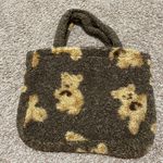 Korean Cute Fluffy Bear Print Fluffy Tote Bag Brown Photo 4