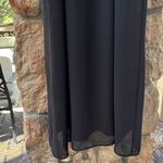 Naked Zebra  LARGE Black High Ruffle Neck Halter Sleeveless Mini Dress LBD Photo 4