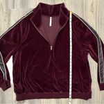 Fabletics  Burgundy Velour Jacket Quarter Zip Athletic Sweatshirt Size 2XL XXL Photo 1