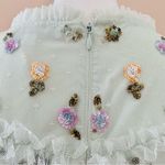 Ivy City Co Mint Green Purple Beaded Floral Embroidered Tulle Dress Photo 9