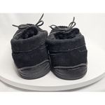 My Slippers Moccasin Slippers Womens Size 10 Black Suede Faux Fur Indoor Outdoor Photo 4