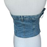 ZARA The Jean Top In Medium Blue Corset Womens Xs Strapless Bustier Denim NWT Photo 4